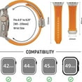 thumbnail image 4 of Watch Band for Apple Watch Ultra 2 Band 49mm 46mm 45mm 44mm, Men Luxury Rugged Silicone Rubber Strap with Metal Connector & Folding Clasp for iWatch Series 10 9 8 7 6 5 4 3 2 1 SE, 4 of 5