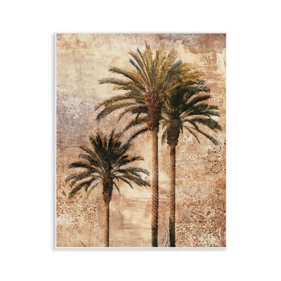 Stupell Industries Rustic Vintage Palms Plants & Flowers Painting Unframed Art Print Wall Art, 11 x 14
