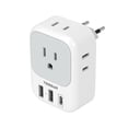thumbnail image 1 of Adaptador de enchufe de viaje TESSAN europeo con 4 tomas de corriente alterna y 3 USB, 1 of 1