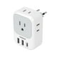 thumbnail image 1 of Adaptador de enchufe de viaje TESSAN europeo con 4 tomas de corriente alterna y 3 USB, 1 of 1