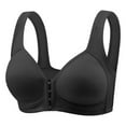 thumbnail image 2 of Bras for Women Plus Size Front Closure Full Coverage No Underwire Bras for Seniors Comfort Wireless Front Close Push up Bras with Back Support Lace Sleeping Everyday Bras, 2 of 3