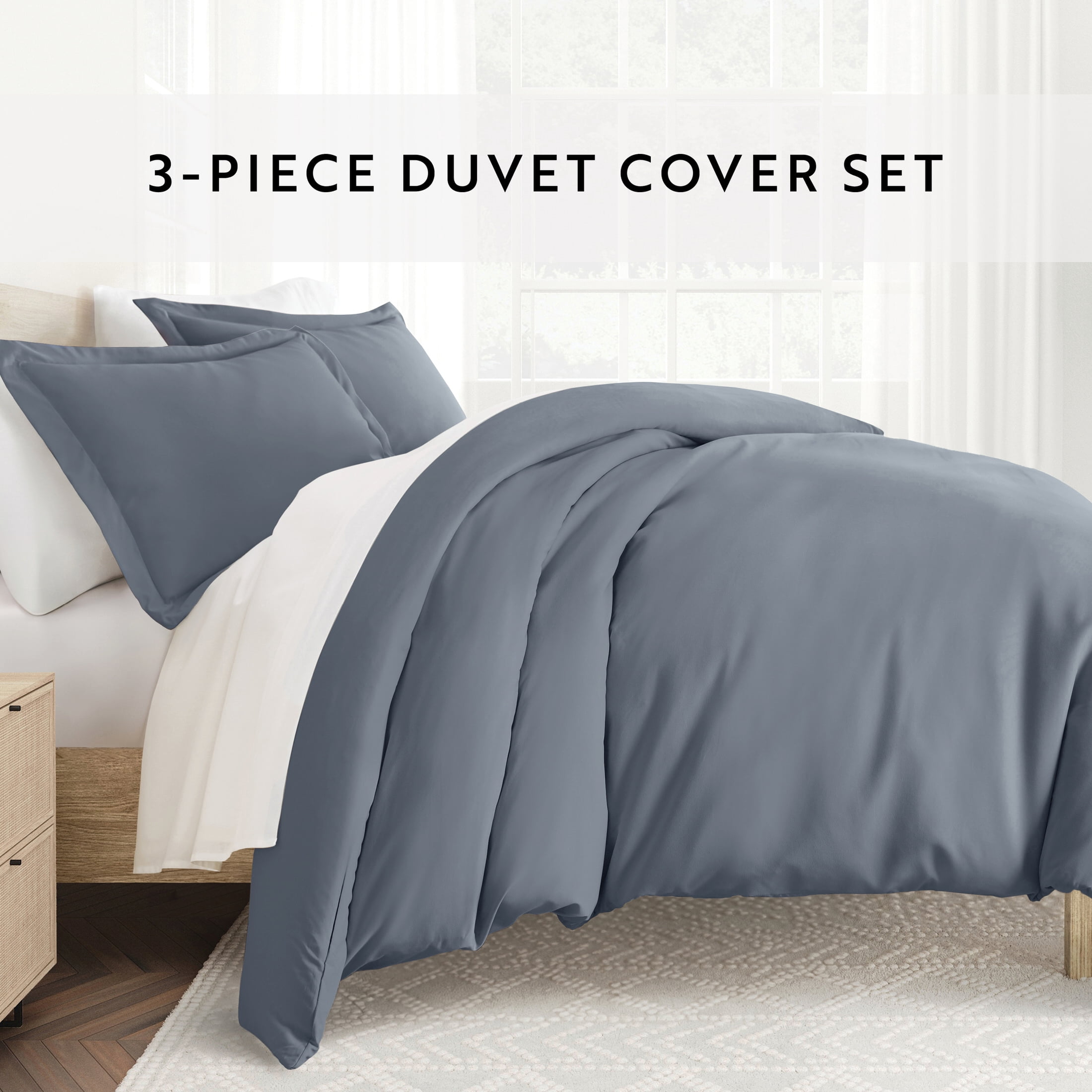 Noble Linens 2-Piece Stone Duvet Cover Set, Twin/Twin XL