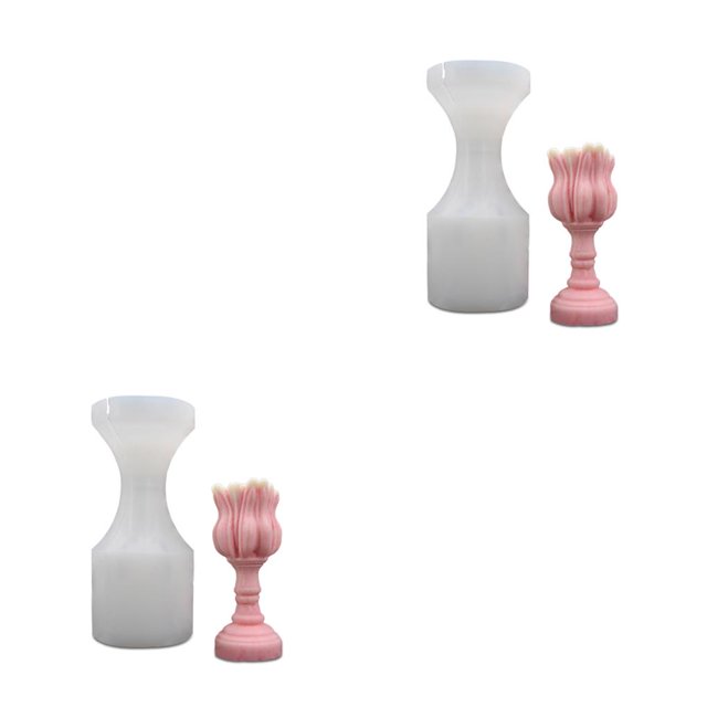 Cateissary Molde de de silicona para manualidades, molde de cera para hornear Chocolate, adornos artesanales decorativos para Flor 2piezas