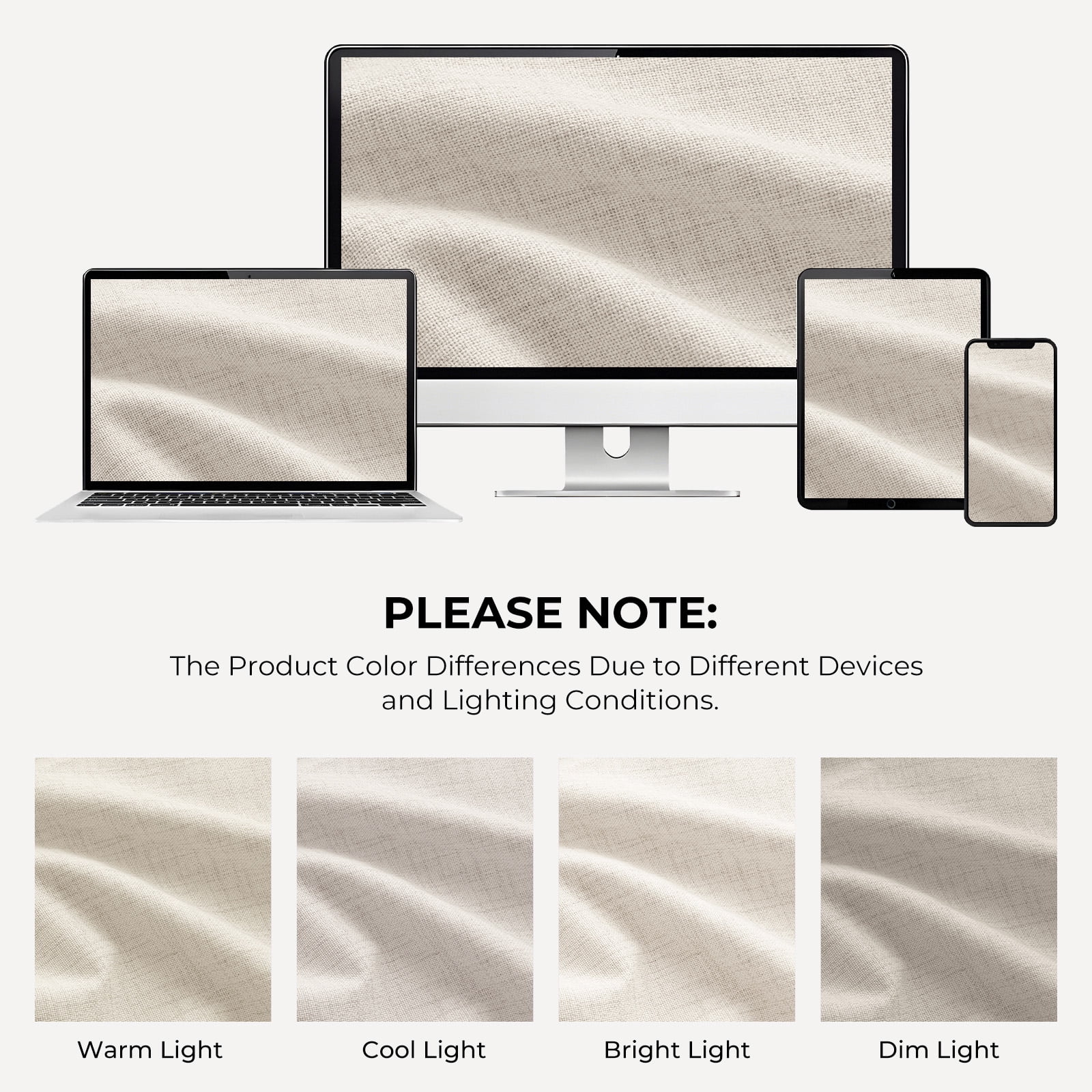 100% Blackout Curtains for Bedroom,Set of 2 Panels,72inch Length Faux Linen Thermal Insulated Back Tab Drapes with Room Darkening,50"Wx72"L,Cream