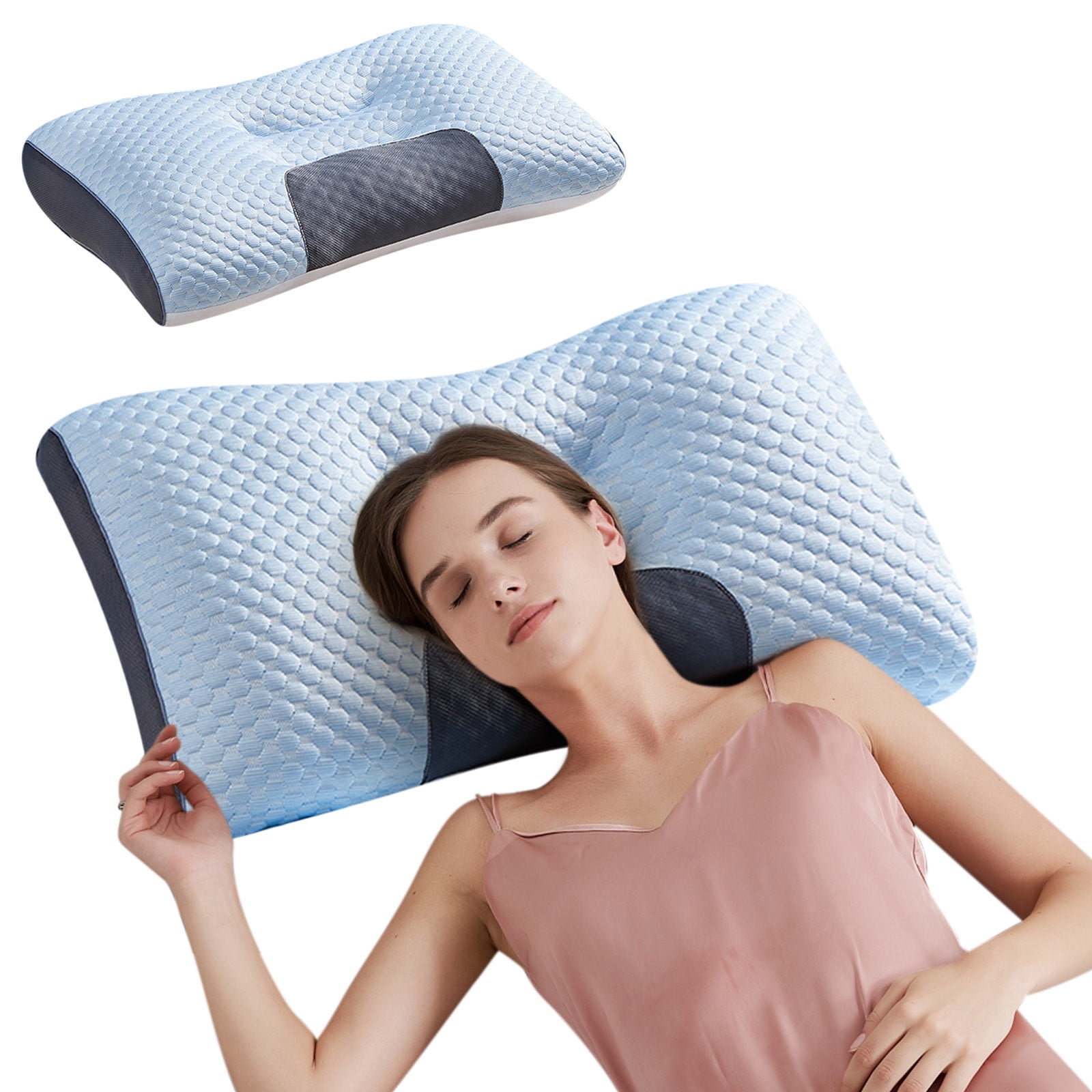 Core Cervical Support Pillow, Orthopedic Neck Pillow for Pain Relief, Back and Side Sleepers, Ergonomic Contour Pillow and Helps Sleep 1 Pack