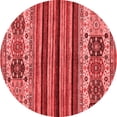 thumbnail image 1 of Ahgly Company Indoor Round Abstract Red Modern Area Rugs, 6' Round, 1 of 4