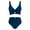 Dark Blue #25, variant on Women's Front Bikini Set – Solid Color Top & High Waisted Bottom, Flattering Swimwear Green M