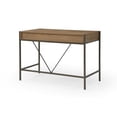 thumbnail image 4 of Yolanda Wooden Desk Natural/Bronze 43.3L x 21.7W x 30H 2 Storage Drawers, 4 of 10