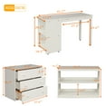 thumbnail image 4 of Harper & Bright Designs Low Study Twin Loft Bed with Cabinet and Rolling Portable Desk, White, 4 of 13
