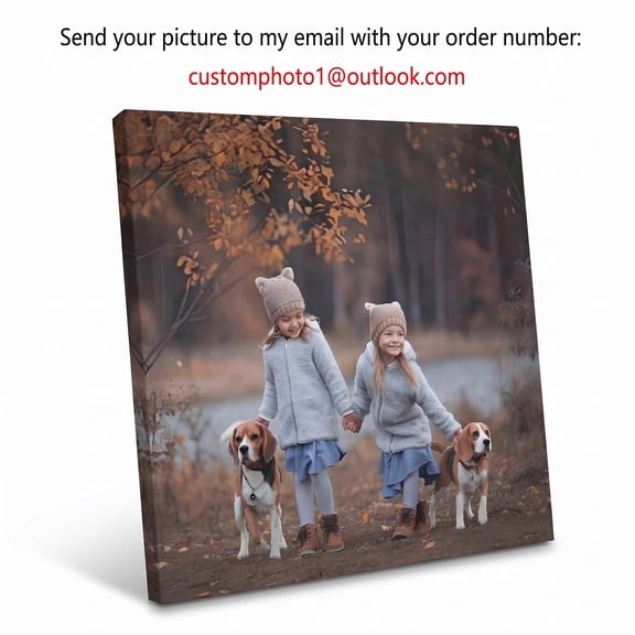 Personalized Custom Photo Canvas Print, Personalized Wall Art for Family Pet Wedding Pictures, Home Decor Gift for Christmas Birthday Anniversary