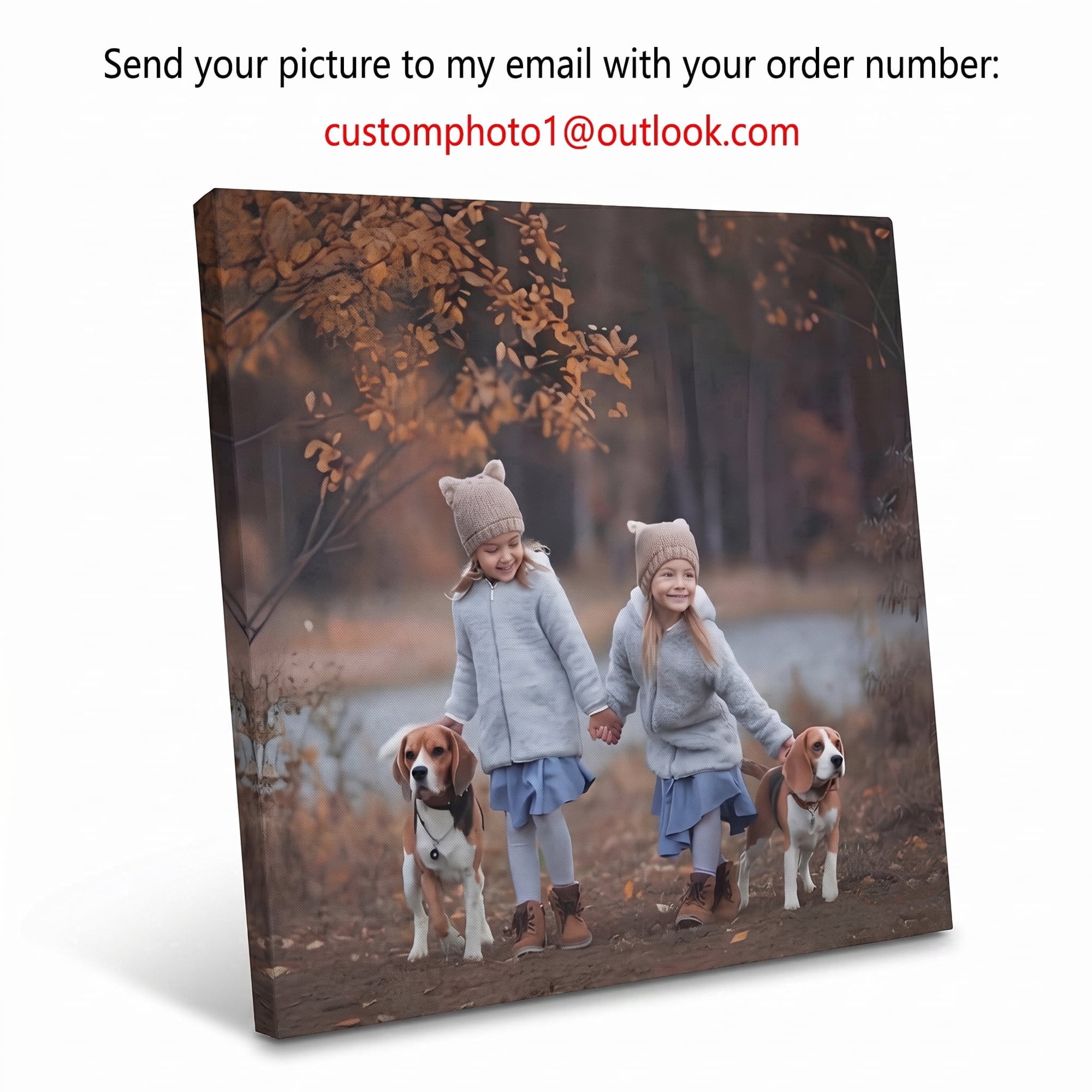Personalized Custom Photo Canvas Print, Personalized Wall Art for Family Pet Wedding Pictures, Home Decor Gift for Christmas Birthday Anniversary
