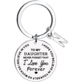 thumbnail image 1 of TIMIFIS Key Chain To My Daughter Message Keychain Stainless Steel Initial Last Name 26 Letter Family Inspirational Keychain Gift Valentine'S Day Gift, 1 of 1