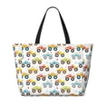 thumbnail image 2 of Pofeuu Cartoon Monster Trucks Print Beach Bag,Waterproof Sandproof Beach Tote Bag, Large Capacity Foldable Beach Bags for Women, 2 of 7
