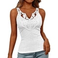 thumbnail image 6 of QASIEATN Top for Women Blouse Casual V Neck No Sleeve Shirts Summer Outfits Vacation Clothes, 6 of 8