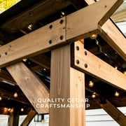 Backyard Discovery Saxony 8x5 Cedar Wood Grill Gazebo, Galvanized Steel Roof, Bar Tops