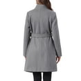 thumbnail image 3 of INSPIRE CHIC Women Vintage Belted Coat for Women's Stand Collar Winter Outwear Coats XS Grey, 3 of 6