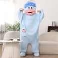 thumbnail image 3 of Guvpev Silly Big Mouth Monster Onesie Pajamas with Comb Prop, Funny Puppet Mascot Costume, Plush Cosplay One Piece Pajamas, Oversized Cozy Hooded Loungewear, 3 of 8