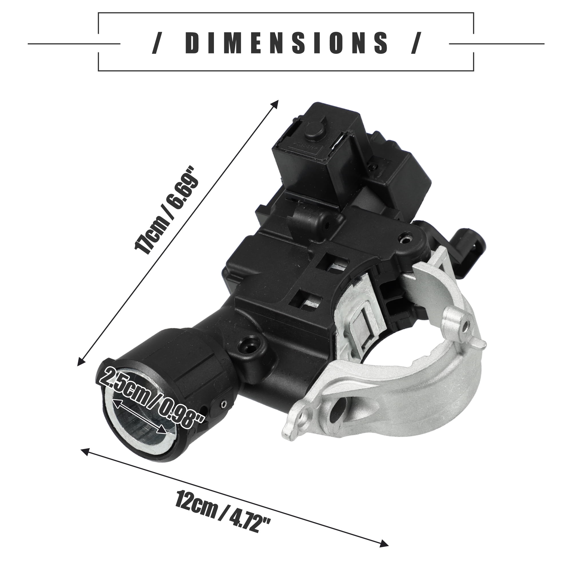 Unique Bargains Ignition Lock Housing for Ford Escape 2008-2010, ABS Metal Black Silver