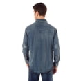 thumbnail image 4 of Wrangler Men's Cowboy Cut Work Western Long Sleeve Shirt Color Rigid Indigo Denim Small, 4 of 4