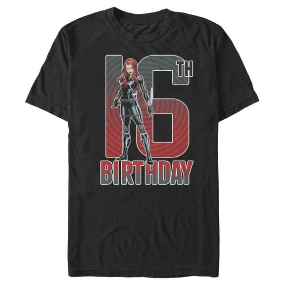Men's Marvel Black Widow 16th Birthday  Graphic Tee Black 5X Large