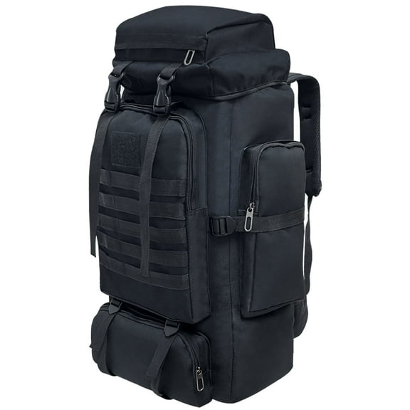 Vaupan Hiking Daypack, 80L Camping Backpack Large Capacity Multi-Pocket, Waterproof Suitable for Long-Distance Outdoor Sport Travel Rucksack for Men Women Universal (Black)