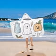 thumbnail image 2 of Yayeee Kids Hooded Towels Toddler Soft Absorbent Beach Bathing Wrap 50" x 23.5", Blue Magical Halloween, 2 of 5