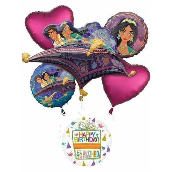 Aladdin Birthday Party Supplies Princess Jasmine Magic Flying Carpet Balloon Bouquet Decorations