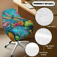 thumbnail image 5 of Xoenoiee Dragonfly Daisy Flower Print Dining Chair Slipcovers Waterproof Chair Seat Slipcovers Bar Stool Covers with Armrest, Sofa Chairs Cover Pads Furniture Protector, 5 of 7