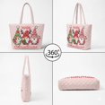 thumbnail image 4 of Jeiento Pink Christmas Gnome Printed Quilted Shoulder Handbag Large Capacity Handle Tote Bag for Holiday Shopping Work Commute Travel Christmas Gift for Women, 4 of 7