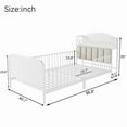 thumbnail image 3 of Mirightone Twin Bed Frames, Metal Montessori Bed Frame with Storage and Rails, Upholstered Headboard, Modern Twin Size Beds with LED Light, Low Platform Bed with Slats Support, White, 3 of 7