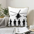 thumbnail image 4 of KLL Army Soldiers With Sniper Rifle On Duty Decorative Throw Pillow Covers Velvet Soft for Couch Sofa Bedroom Living Room Outdoor (No pillow core)- 20"x20", 4 of 5