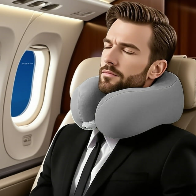 Memory Foam Neck Pillow For Travel Home Ergonomic Support Comfortable Polyester Sleeping Rest Relaxation