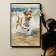 thumbnail image 6 of Funny Dog on Beach Canvas Wall Art, Wire Fox Terrier Dog Picture Ocean Artwork for Bathroom Bedroom Living Room, Art Decor 8x12 Inches, 6 of 6