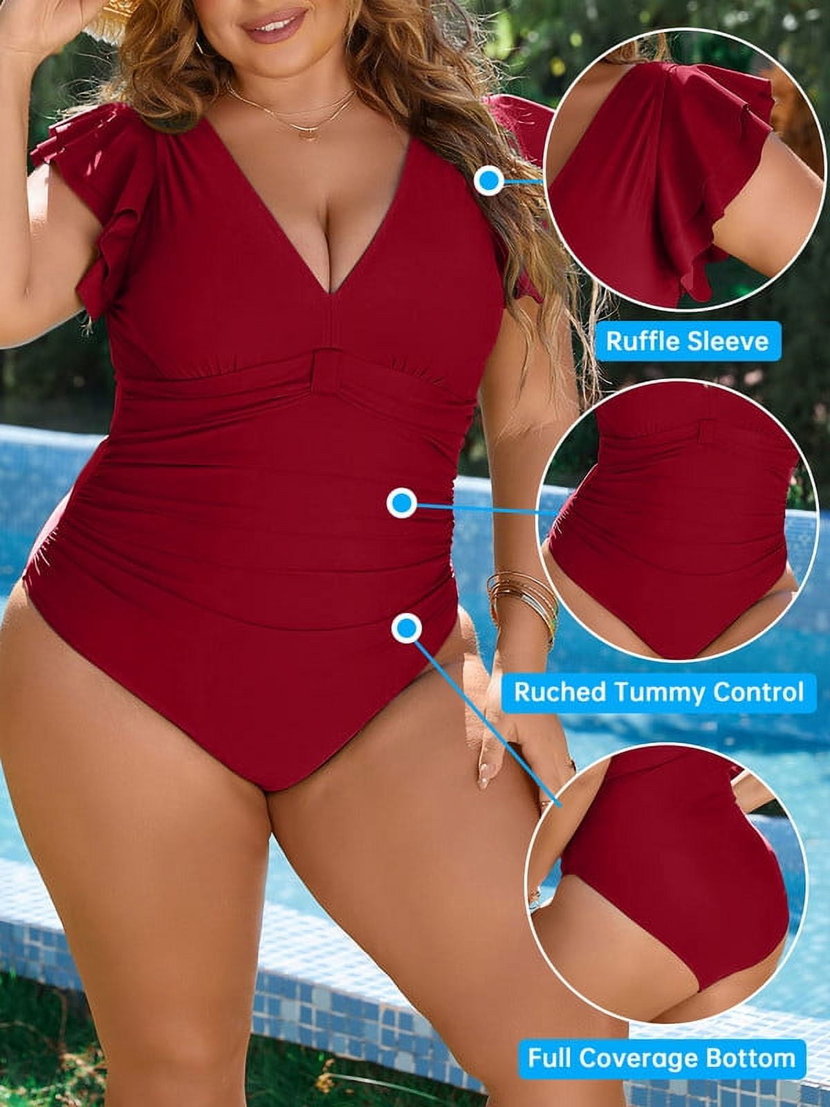 【お買い得！】 Bathing Piece One Size Plus Inadays Suit Sexy Women for Clothing