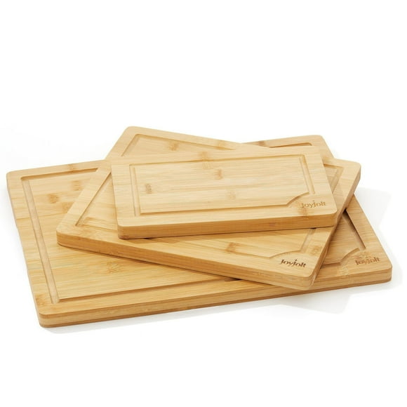 JoyJolt Bamboo 3 Piece Cutting Board Set