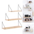 thumbnail image 2 of CAROOTU Simple Wooden Wall Shelf Room Decoration Storage Rack Solid Wood Partition Wall, 2 of 6