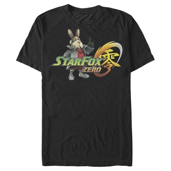 Men's Nintendo Star Fox Zero Peppy Hare Graphic Tee Black Small