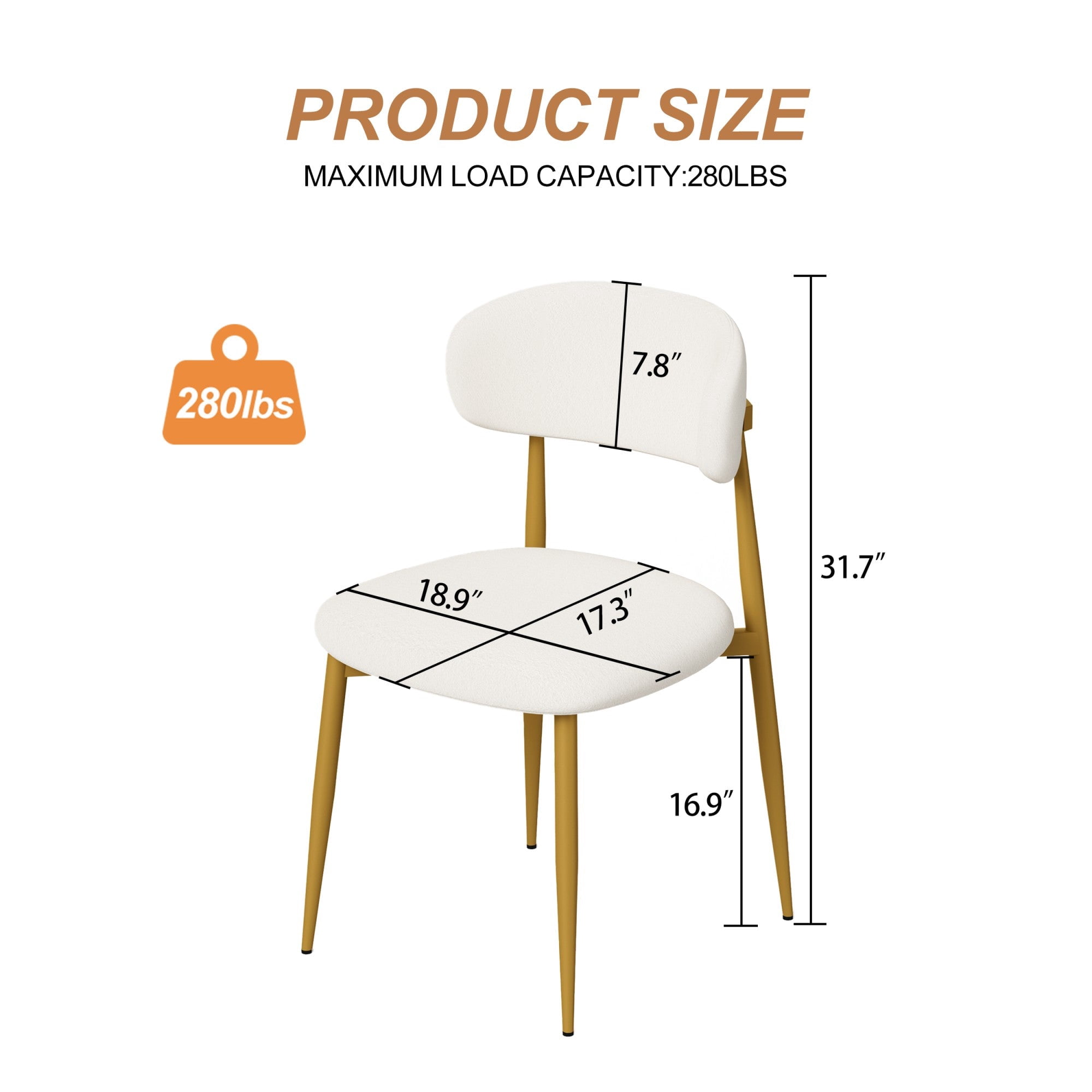 Sailvan Set of 2 Dining Chairs, Modern Farmhouse Kitchen Chairs with Soft Padding