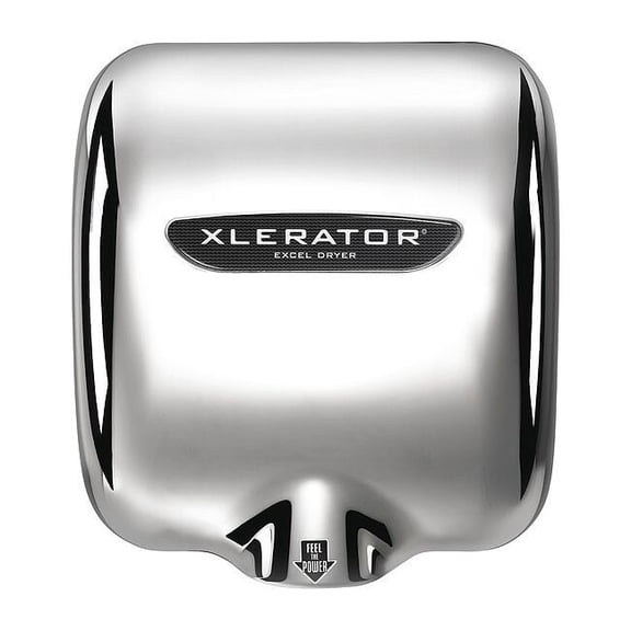 Automatic Hand Dryer, 8 sec Dry, 68 to 76, 110 to 120V AC, Silver, Chrome Plated