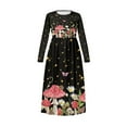 thumbnail image 4 of DISNIMO Mushroom Daisy Butterfly Dress with Pockets and Sleeves for Kids Long Sleeve Dresses for Girls 13--14 Long Sleeve Dress for Kids Fall Midi Dress with Sleeves Girls Waist Crew Neck, 4 of 7