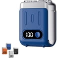 thumbnail image 1 of Melbob Rasoir, Rasoir Électrique pour Bagages R-12, Rasoirs Électriques Portatifs à Double Anneau Rotatif, Mini Rasoirs Électriques Portatifs Rotatifs pour Hommes, Rasoirs Électriques à Double Anneau avec Affichage Numérique, pour la Maison et les Voyages (Bleu), 1 of 8
