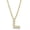 Gold, variant on Initial Letter L Necklace, Moissanite, 925 Sterling Silver, Sterling Silver
