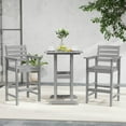 thumbnail image 2 of Costway Patio Adirondack Bar Chairs Set of 2 with Wide Armrests & Footrest Backrest Gray, 2 of 8
