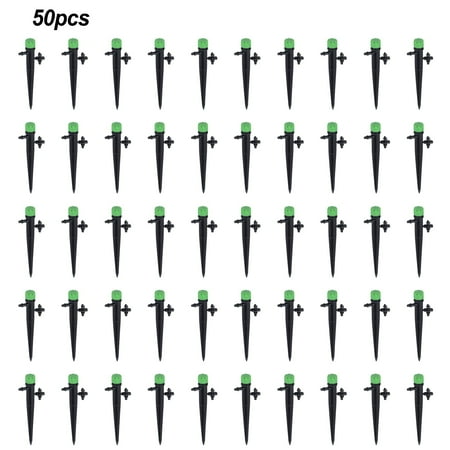 50 Pcs Adjustable Drip Emitters Irrigation Sprinklers With 8 Outlets For Garden Watering Systems, 360 Degree Flow Control, Fits 4Mm/7mm Tubing, Black Green Blue Red(Green)