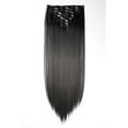 thumbnail image 5 of MY-LADY 23Inch 8PCS Clip in Synthetic Hair Extensions Full Head Long Straight Clip Hairpiece for Women Girls Light Chestnut Brown Black, 5 of 8