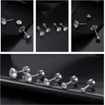 thumbnail image 4 of Cterwk 10 Pairs Stud Earrings for Women Men Hypoallergenic Flat Back Cubic Zirconia Cartilage Earring Piercing Earrings Set, 4 of 7