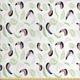 thumbnail image 1 of Tropical Upholstery Fabric by the Yard, Pattern with Toucans and Tropical Leaves Paradise Island Hawaii Theme Illustration, Decorative Fabric for DIY and Home Accents, Multicolor by Ambesonne, 1 of 4