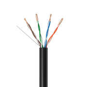 1000ft Cat5e Solid 24AWG Ethernet Network Cable – UTP Unshielded Bulk LAN Copper Clad Aluminum Wire Pull Box for Internet, Router, Switch, PC, Black