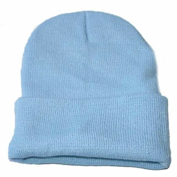 Unisex Slouchy Knit Winter Hat for Ski Hop Warm Baseball Cap Casual Comfort Light Blue,One Size