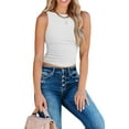 thumbnail image 3 of Liacowi Women Slim Vest Tops Solid Color Ribbed Irregular Backless Cropped Tank Tops, 3 of 9